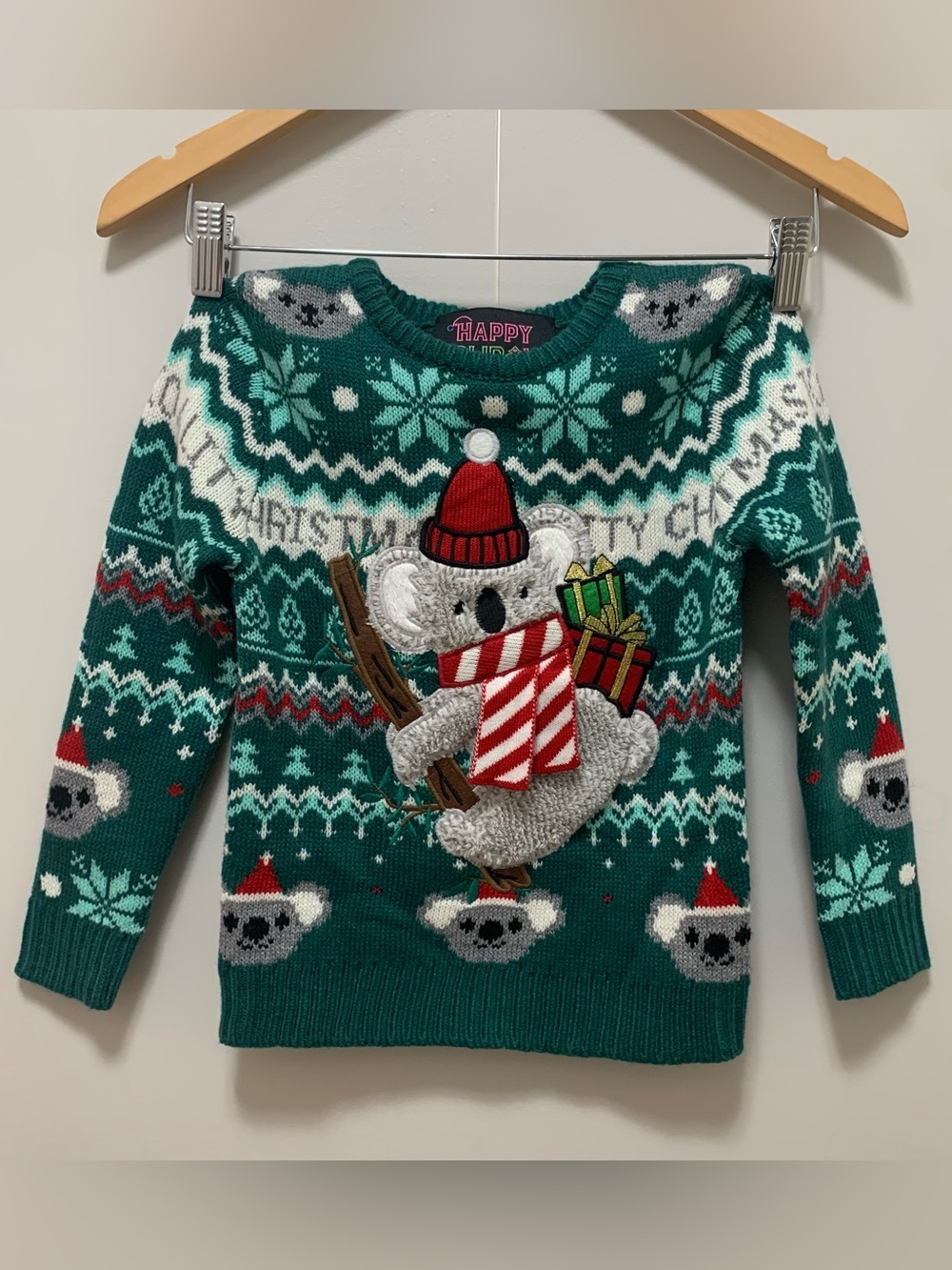 Kids' Koala Christmas Happy Holidays Sweater